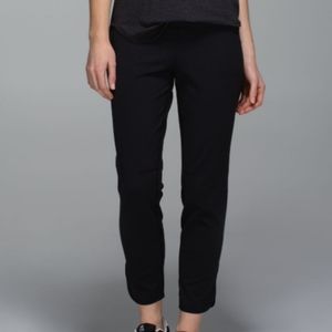 LULULEMON STRAIGHT TO CLASS PANT 8 BLACK SLIM TROUSER 7/8 DOUBLE WAISTBAND